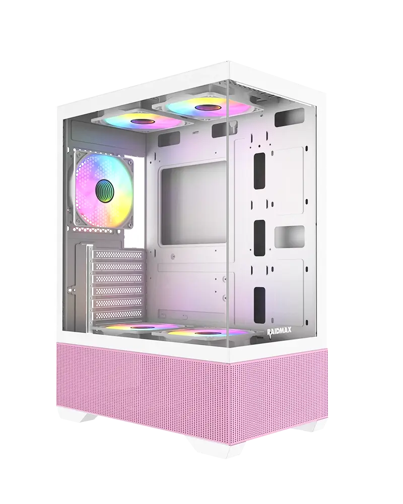 BOITIER PC RAIDMAX INFINITA I802 AIR PINK / GREEN