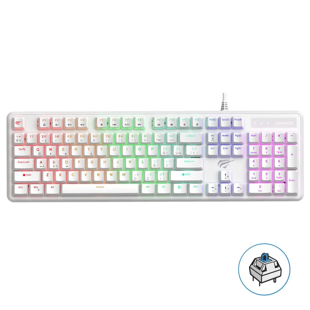BACK TO SCHOOL CLAVIER MECANIQUE GAMING HAVIT KB870L BLUE SWITCH